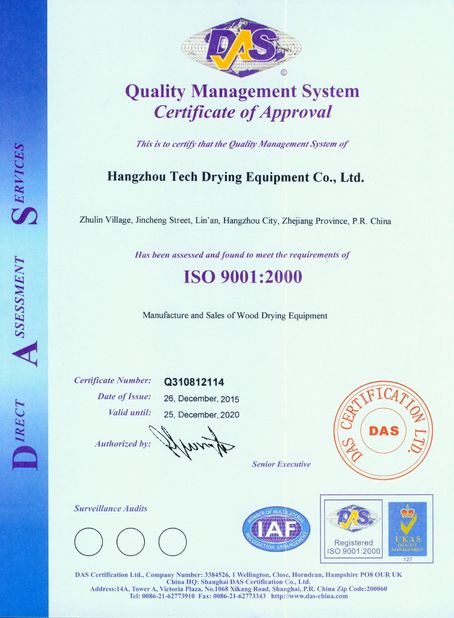 China Hangzhou Tech Drying Equipment Co., Ltd. Certificaten